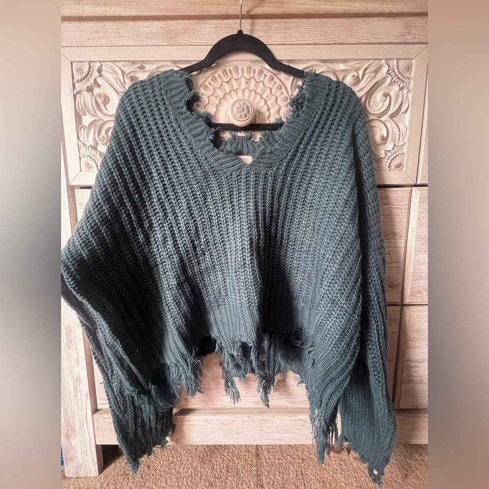 Miracle U.S.A Blue Fringe Sweater